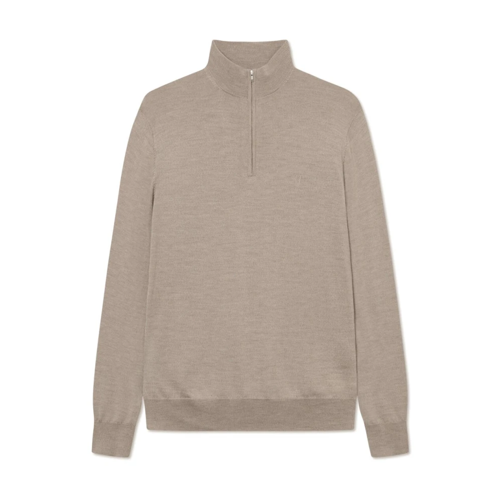 Les Deux Greyson Half Zip Merino Gebreide Trui Beige Heren