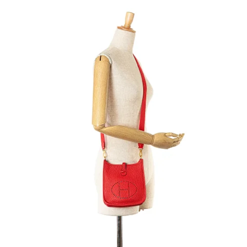 Hermès Vintage Pre-owned Leather crossbody-bags Red Dames