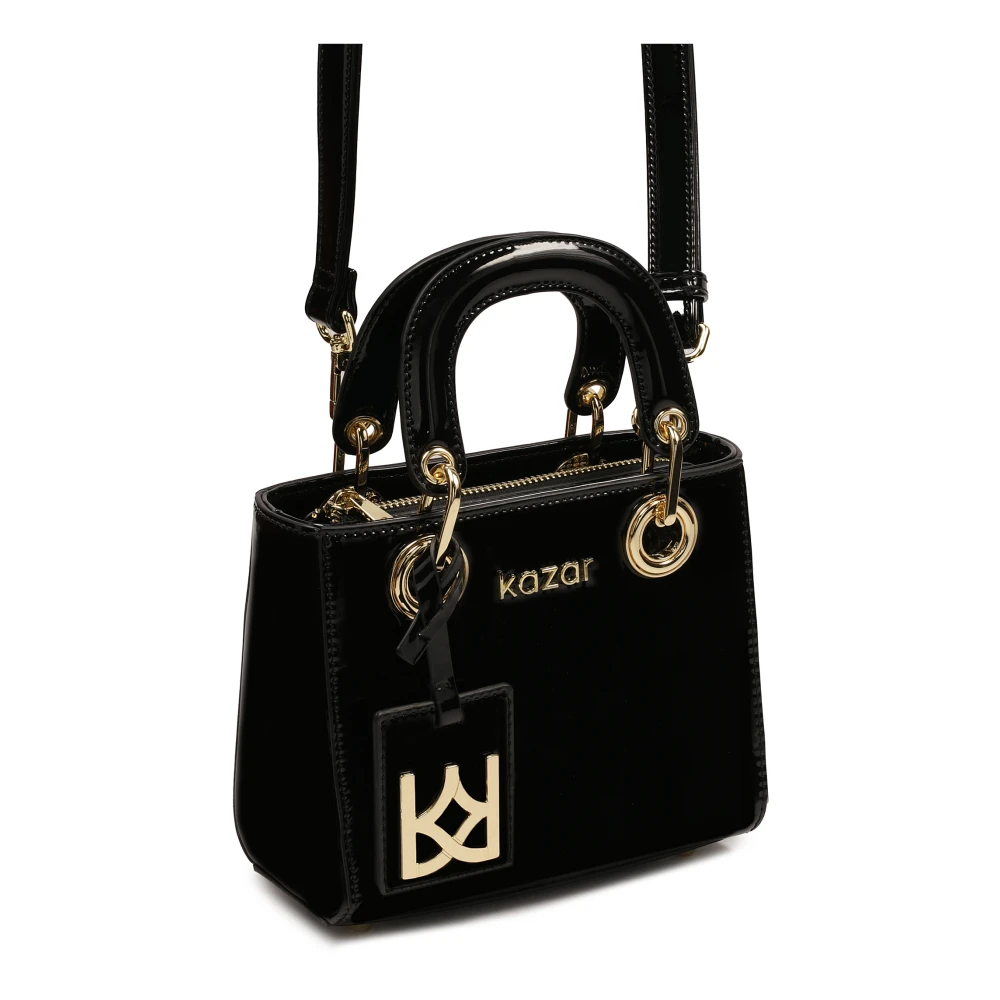Kazar Zwarte Patent Mini Tas Black Dames