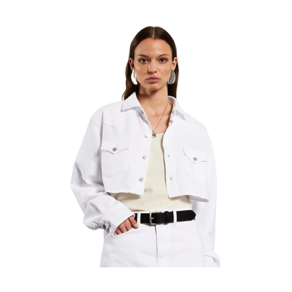 3X1 Oversized Denim Shirt met Knoopsluiting White Dames