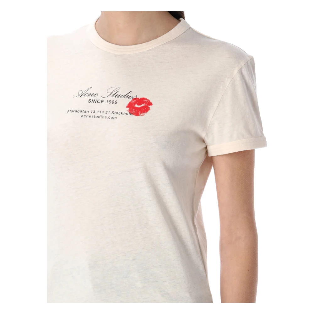 Acne Studios Vintage Logo T-shirt Parel Grijs Gray Dames