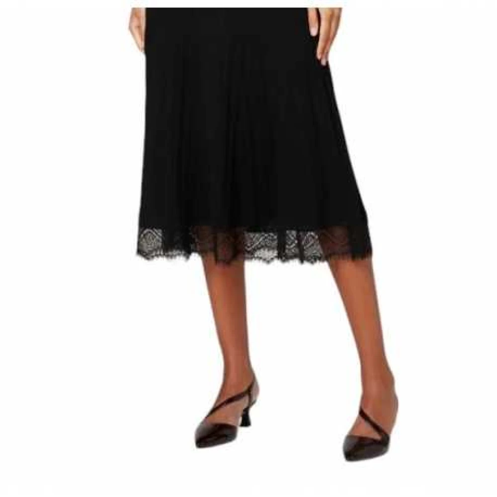 Paul Smith Zwarte Gebreide Lange Jurk Kant Black Dames
