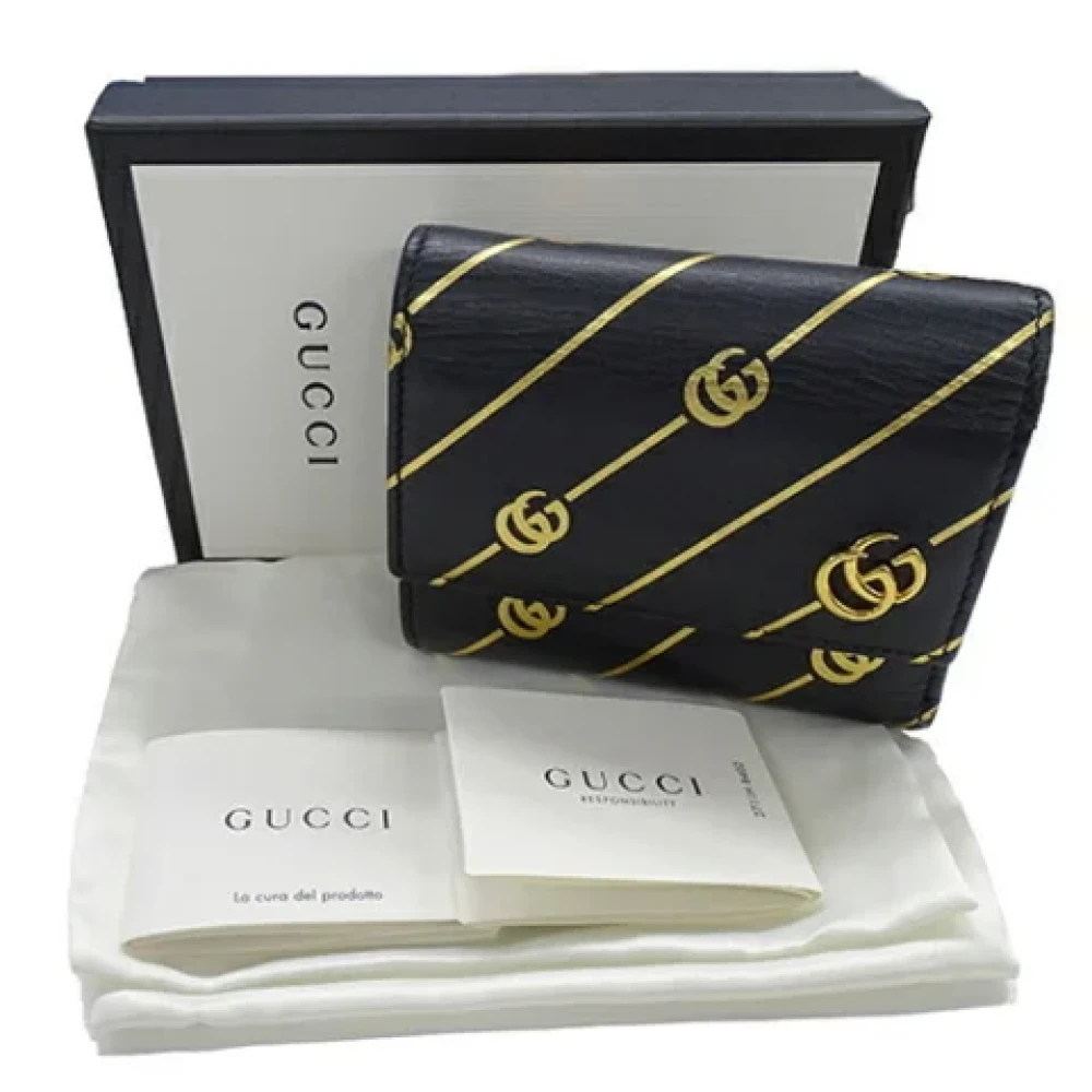 Gucci Vintage Pre-owned Leather wallets Black Dames