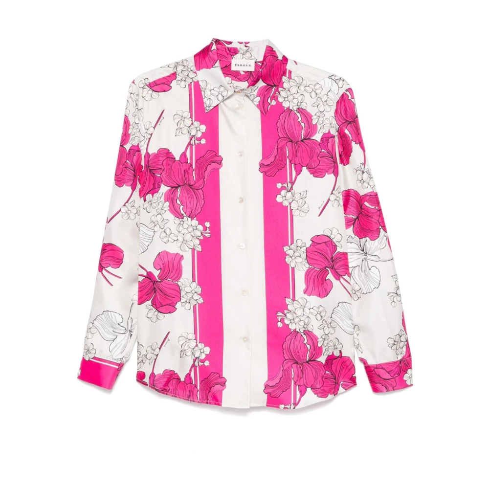 P.a.r.o.s.h. Bloemenprint Fuchsia Shirt Multicolor Dames