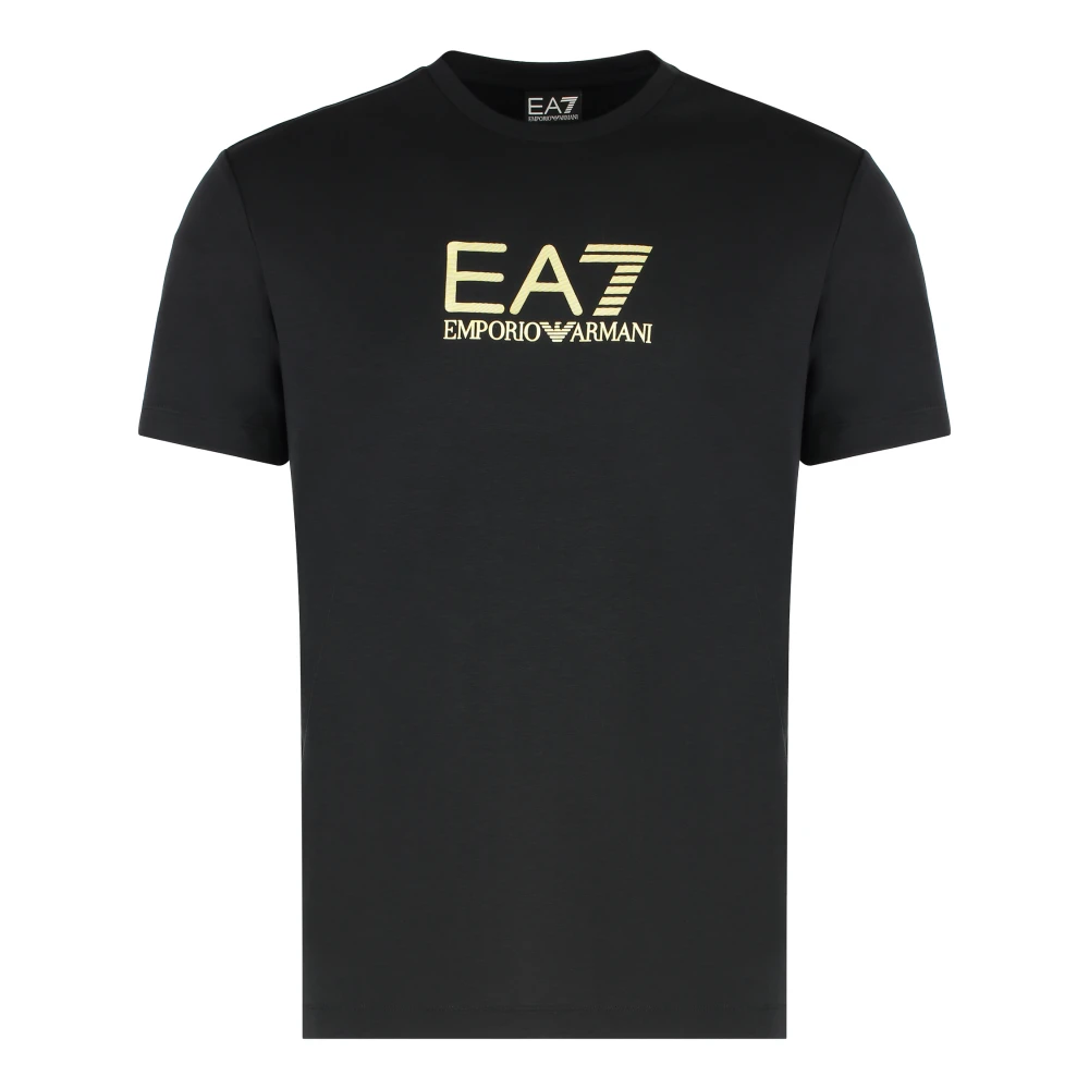 Emporio Armani Ea7 Mannelijk Zwart Logo Print T-Shirt