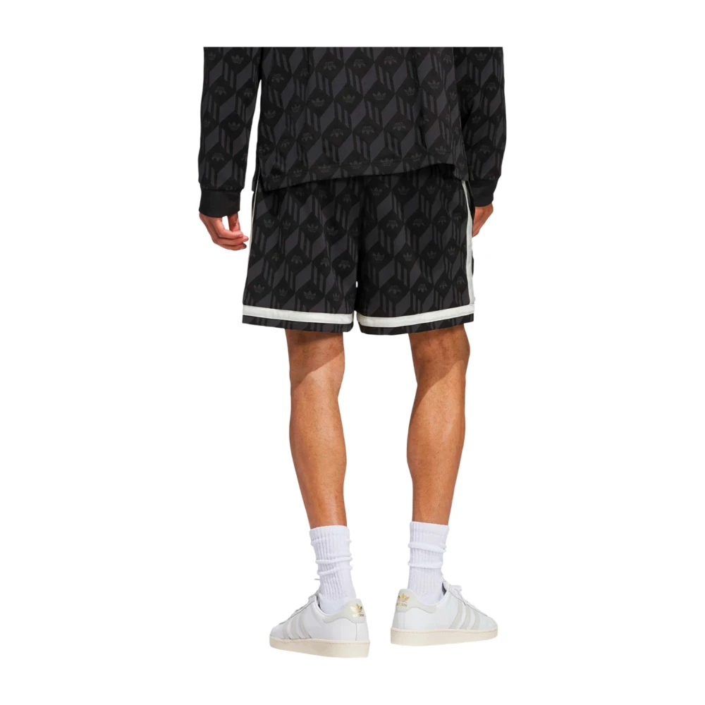 Adidas Retro Voetbalstijl Jacquard Shorts Black Heren