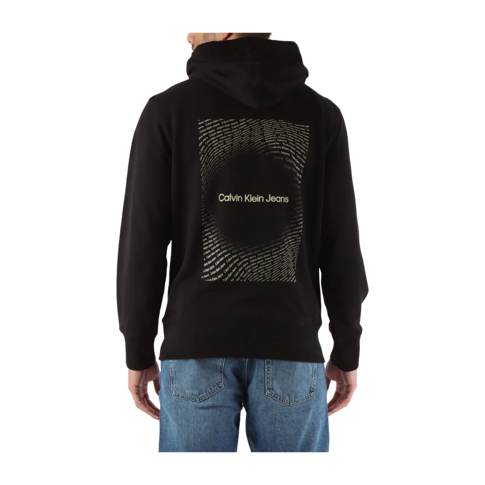 Calvin Klein Jeans Katoenen hoodie met logoprint Black Heren