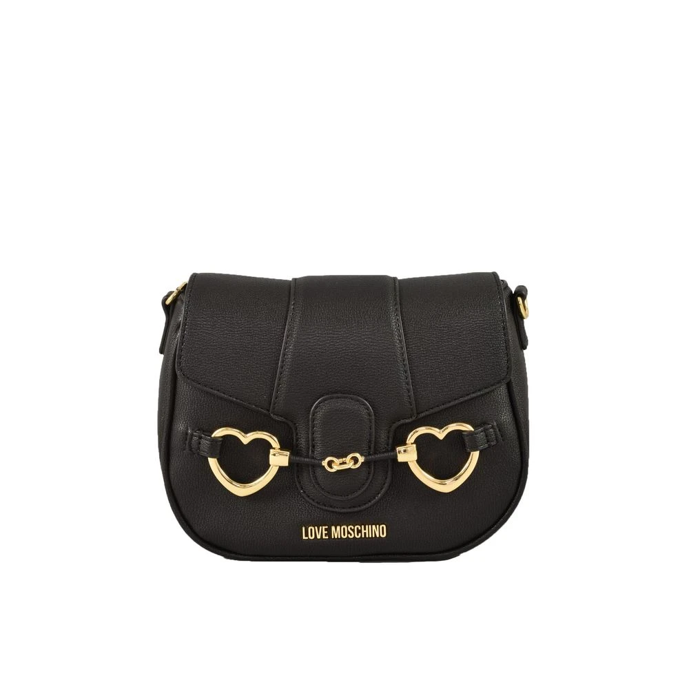 Love Moschino Zwarte Polyethyleen Handtas Lente Zomer Collectie Black Dames