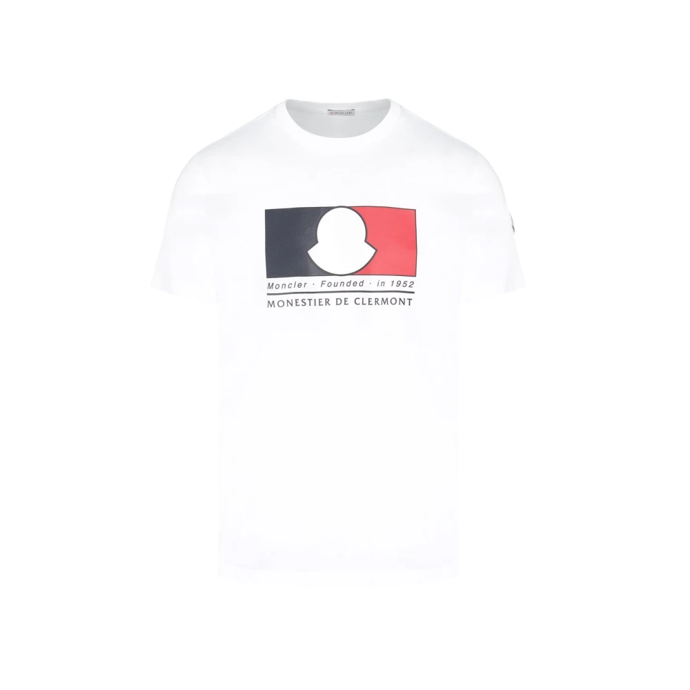 Moncler Box Logo Katoenen T-Shirt White Heren