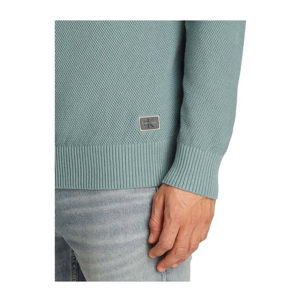Calvin Klein Blauwe Trui Katoen Bouclé Blue Heren