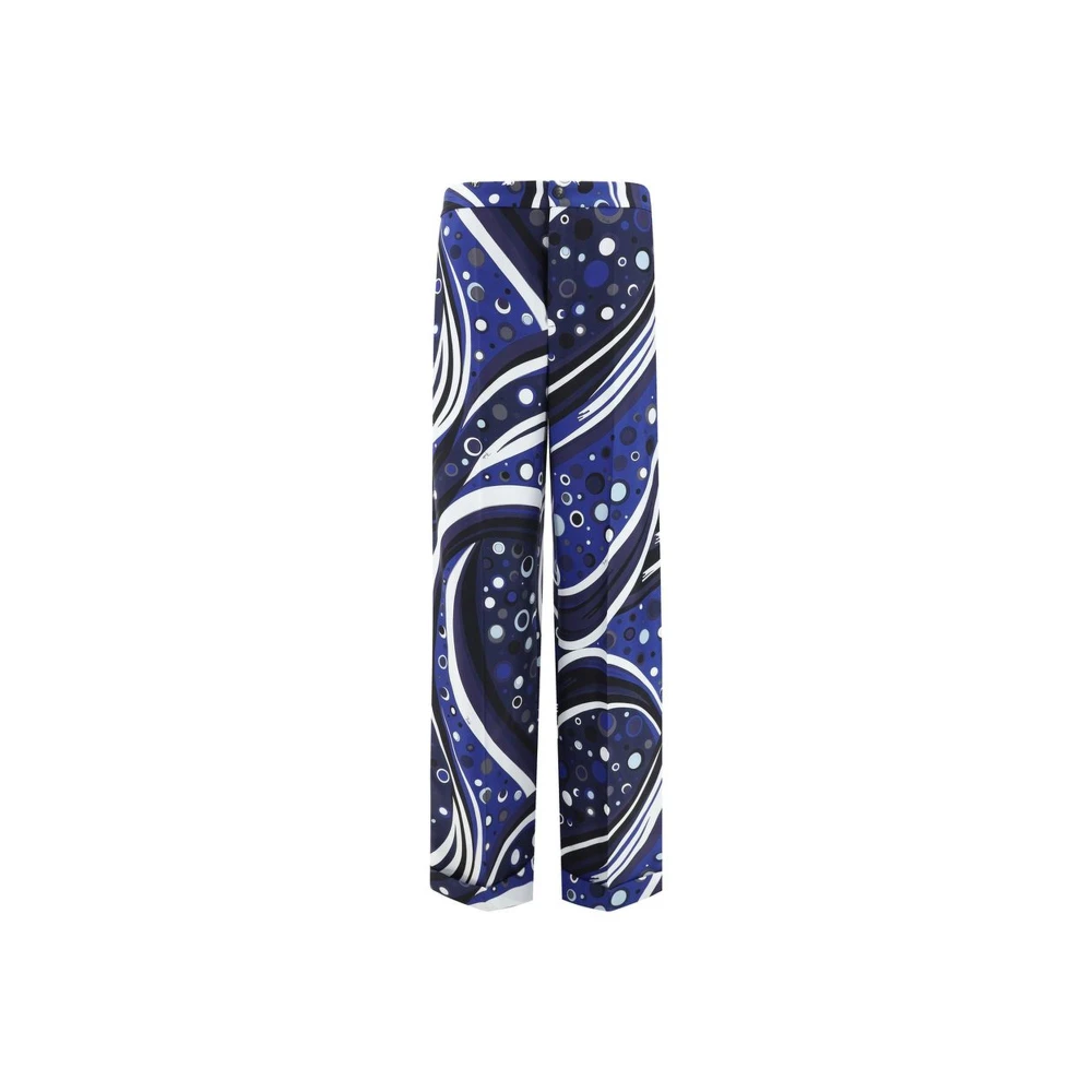 EMILIO PUCCI Zijden Straight-Leg Broek met All-Over Print Multicolor Dames