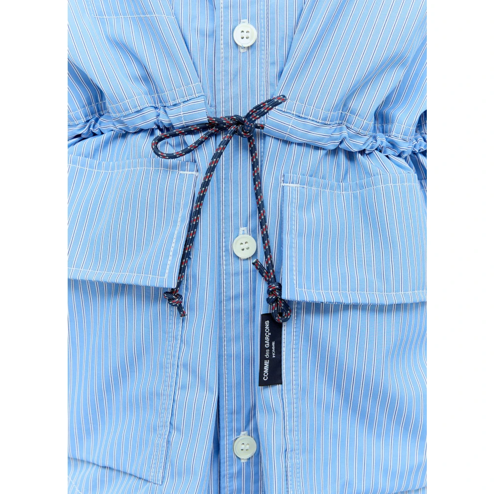 Comme des Garçons Gestreepte Katoenen Hoodie Jas Blue Heren