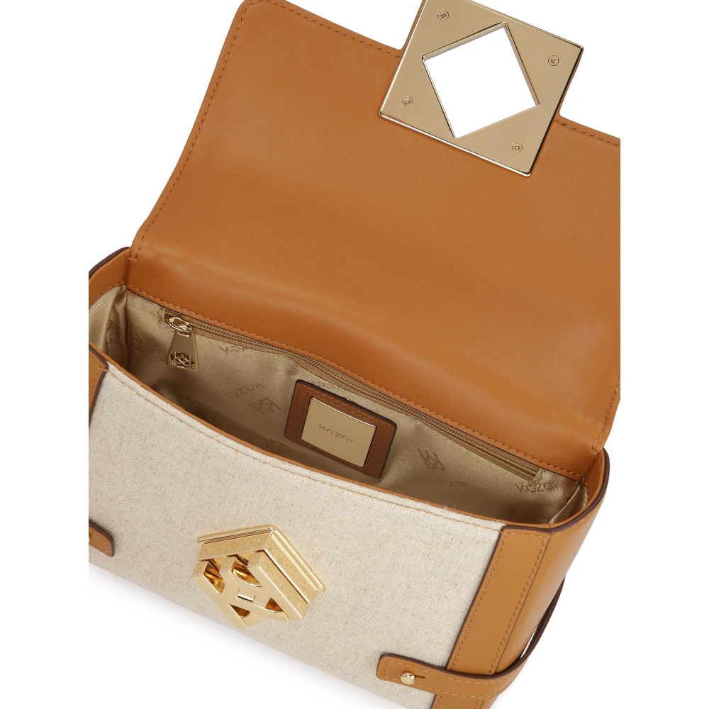 Kazar Beige linnen stof kettinghandtas Brown Dames