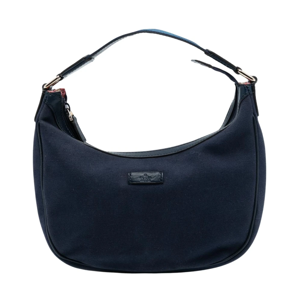 Gucci Vintage Women's Blue Vintage Shoulder Bags, One Size, Pre-Owned Canvas Hobo Bag