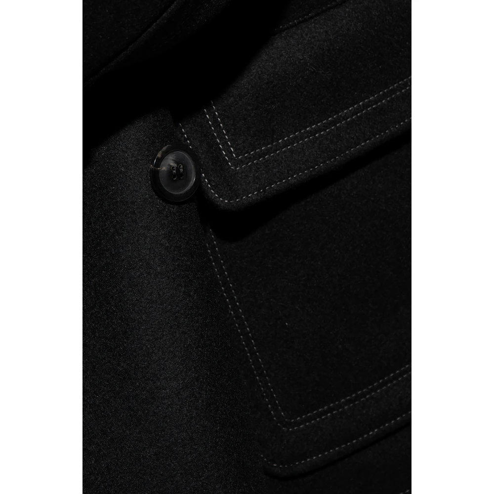 Maison Margiela Double-Breasted Coats Black Heren