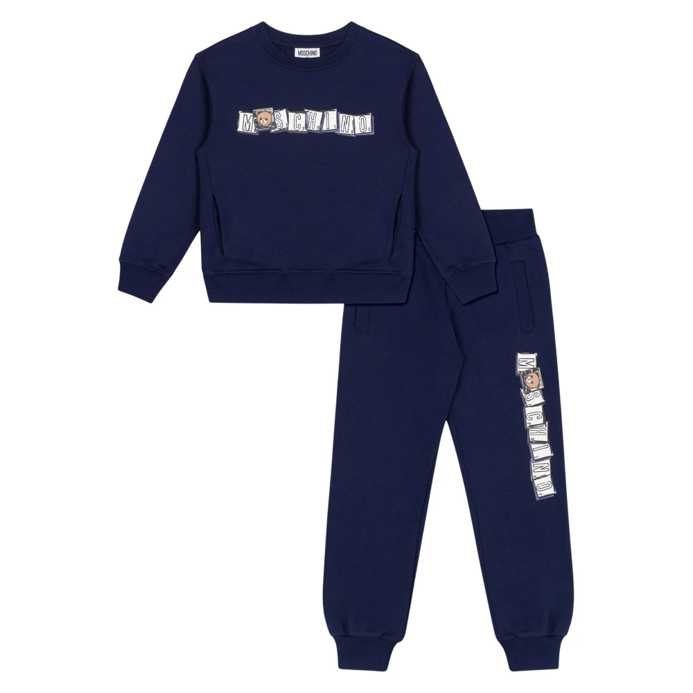 Moschino Unisex Kids Blue Kids Sport Sets, 6 Y, Bear Logo Tracksuit