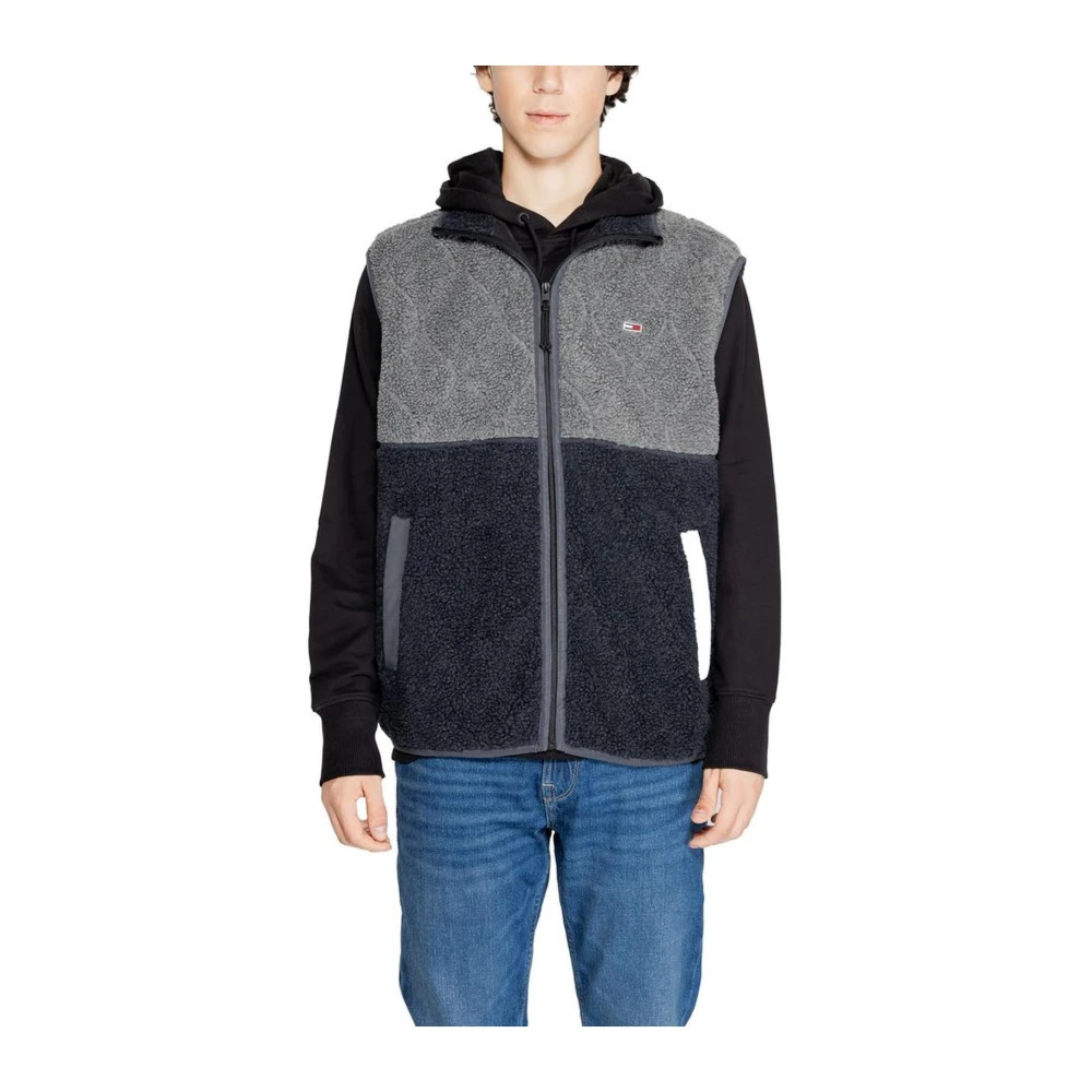 Tommy Jeans Zwarte Polyesterjas Herfst Winter Black Heren
