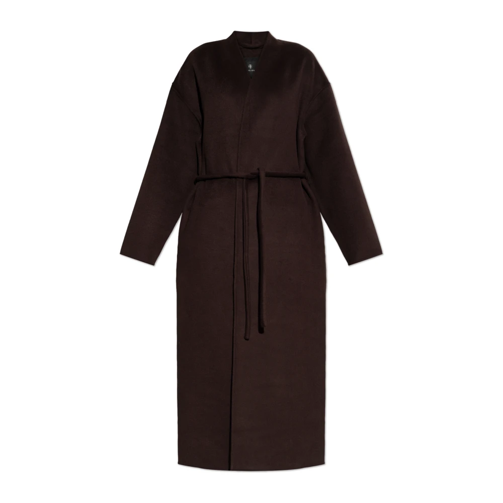 Anine Bing Women's Brown Wool Coat