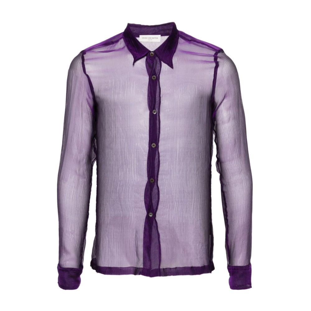Dries Van Noten Casual Shirts Purple Heren