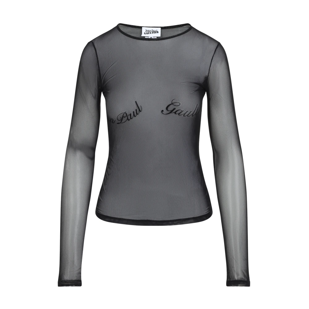 Jean Paul Gaultier Velvet Flock Top in Zwart Black Dames