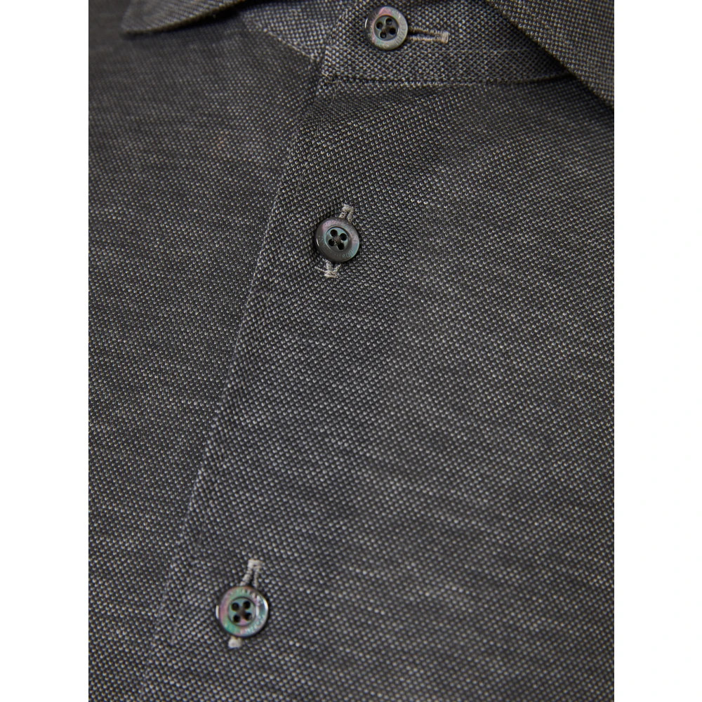 Corneliani Jersey Katoenen Oxford Overhemd Gray Heren