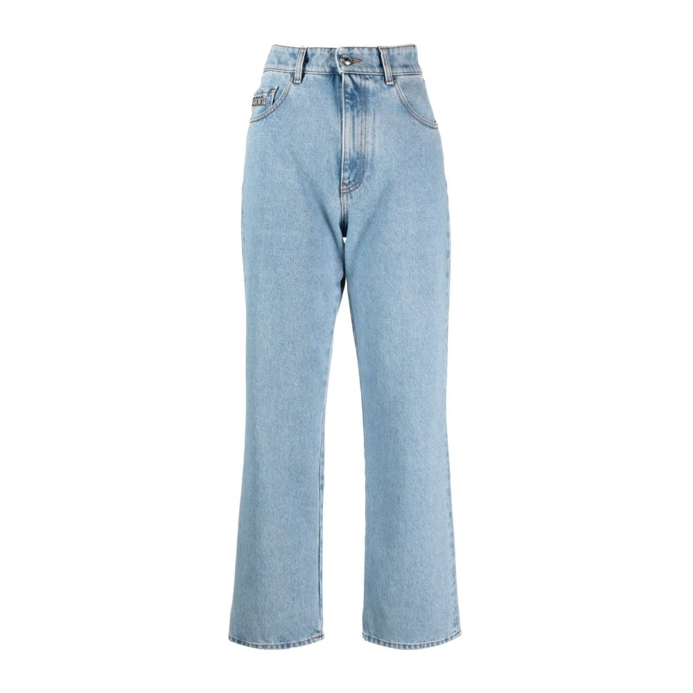 Gcds Women's Blue Straight Fit Jeans, W29, Straight Denim Jeans