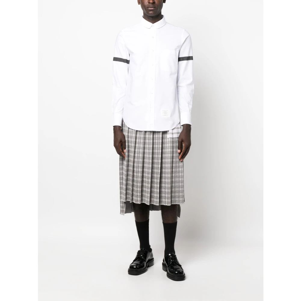 Thom Browne Luxe Overhemd met Ronde Kraag White Heren