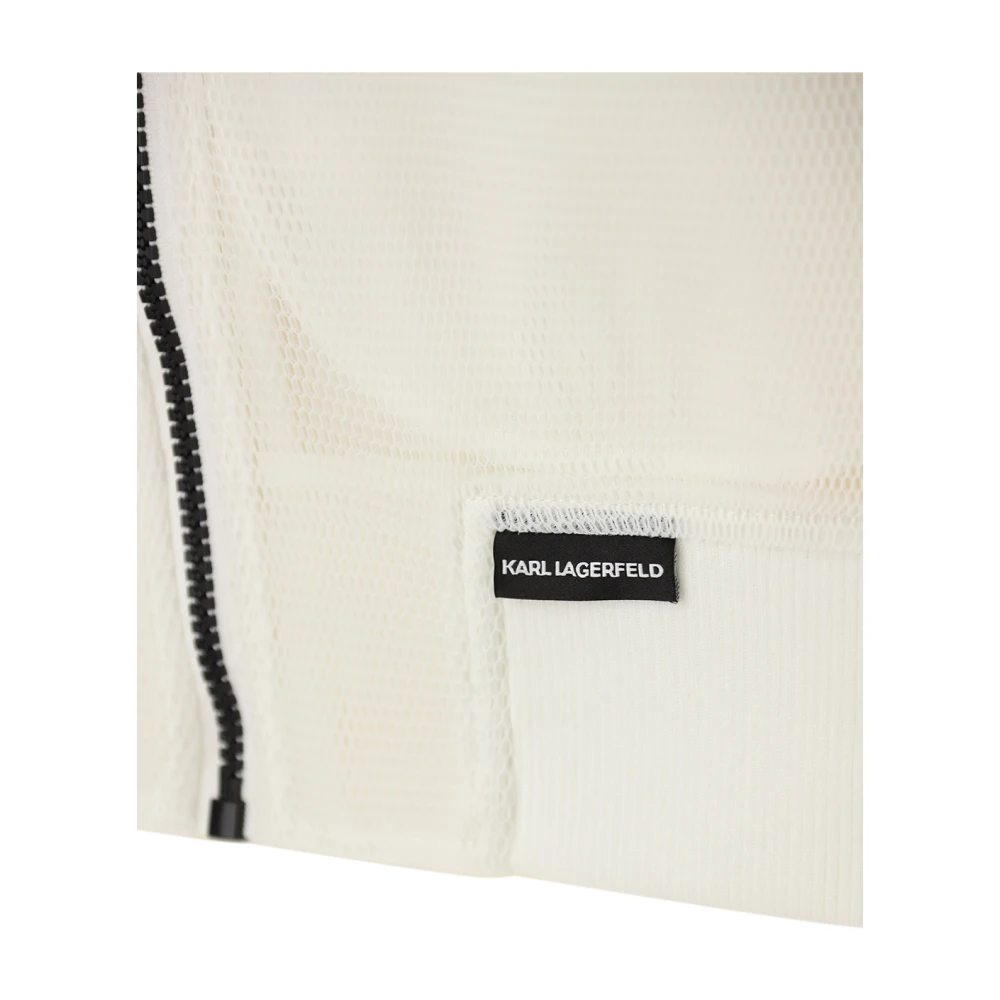 Karl Lagerfeld Witte Mesh Bomber Jas White Dames