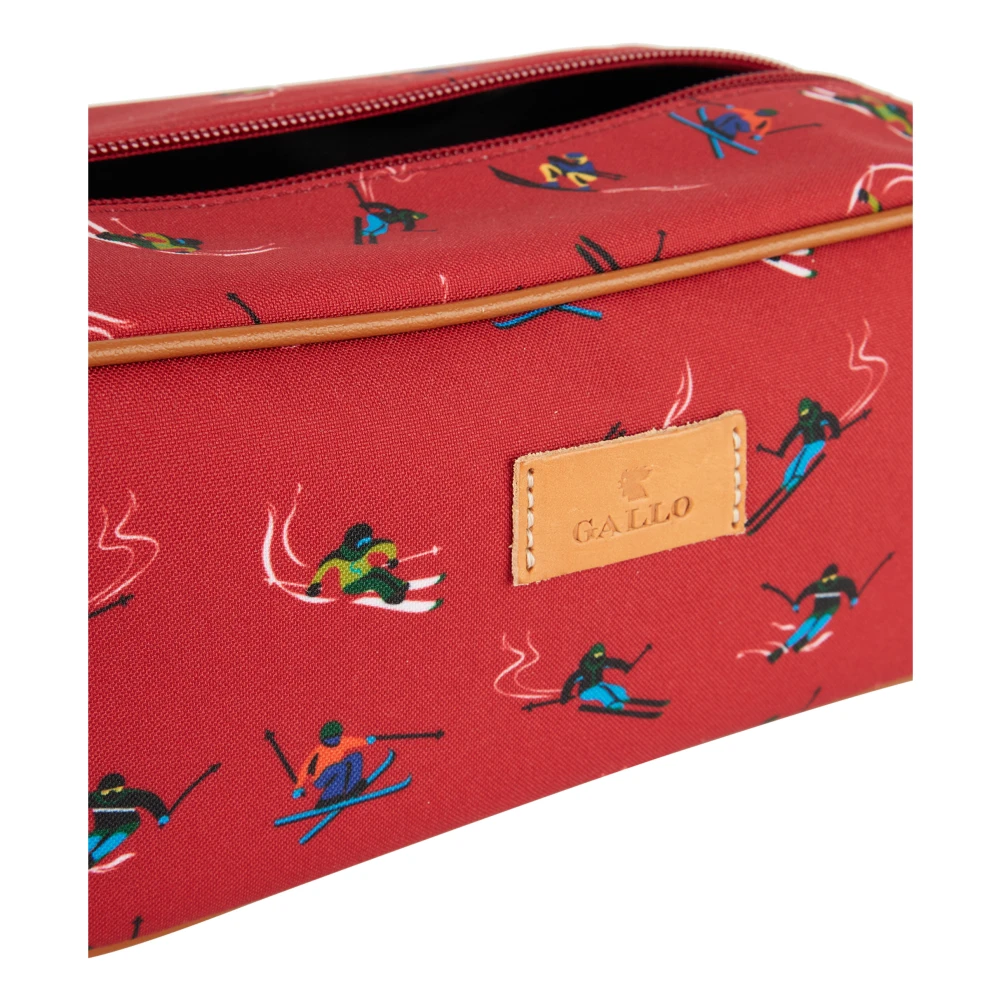 Gallo Rode Unisex Beauty Case met Skiër Motief Multicolor Unisex