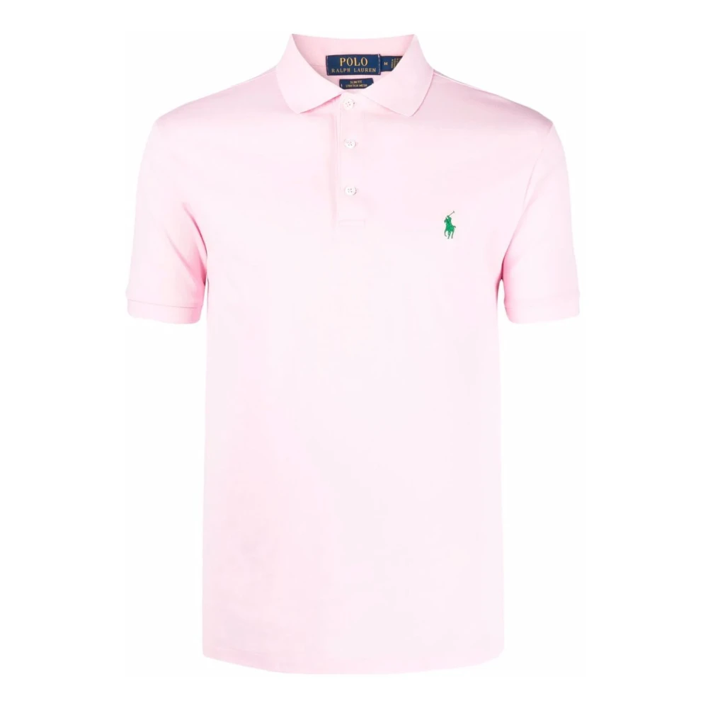 Ralph Lauren Roze Katoenmix Logo Polo Shirt Pink Heren