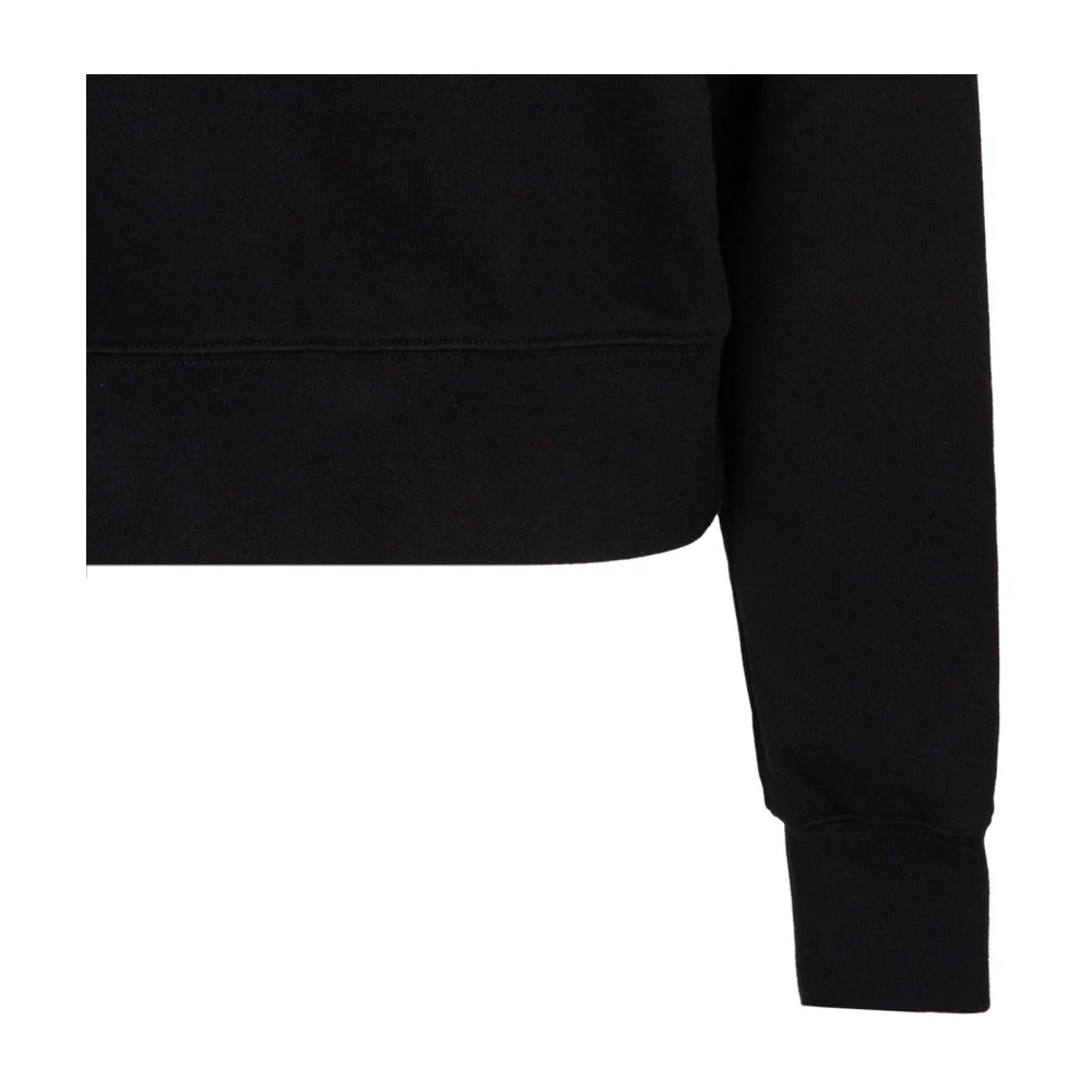 Palm Angels Zwarte Cropped Sweatshirt met Borduursels Black Dames