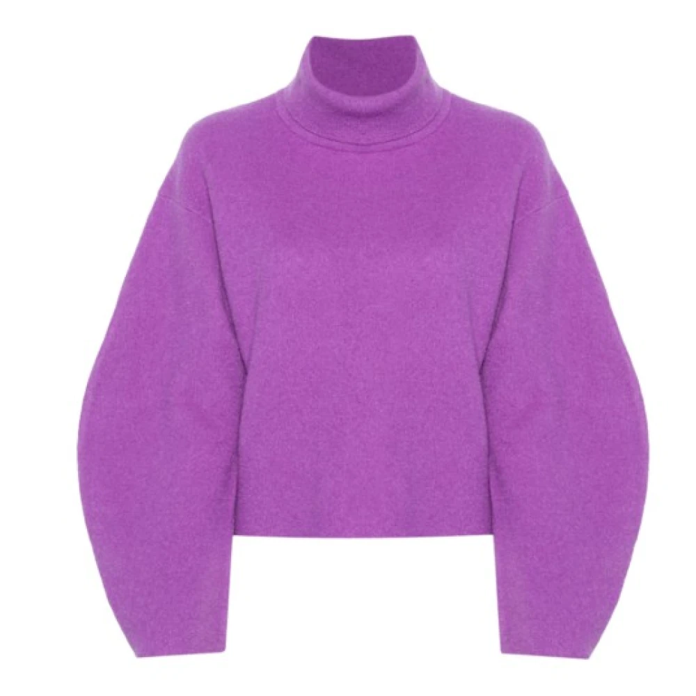 Ulla Johnson Gebreide Donkerlila Trui Hoge Hals Purple Dames