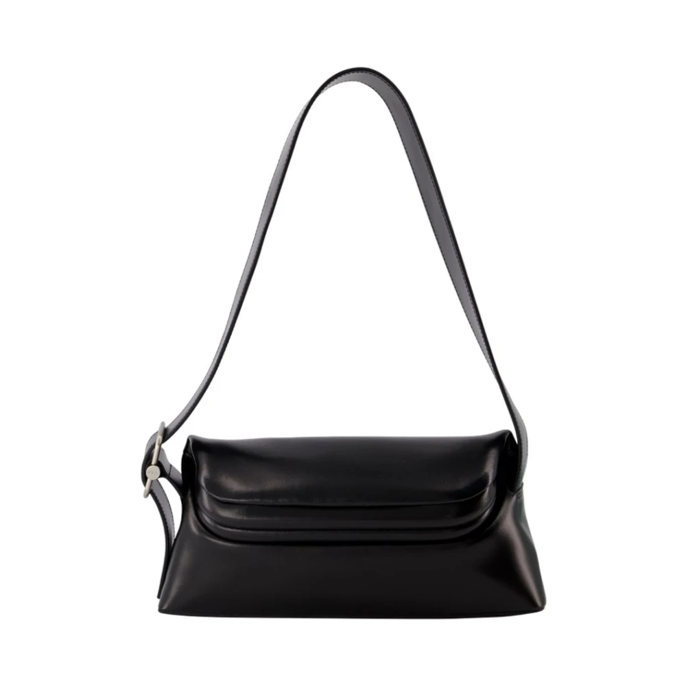 Osoi Women's Black Leather Hobo Bag With Flap