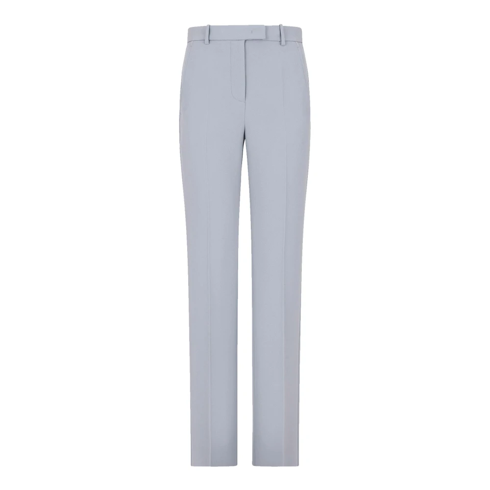 Emporio Armani Gabardine broek met asymmetrische sluiting Gray Dames