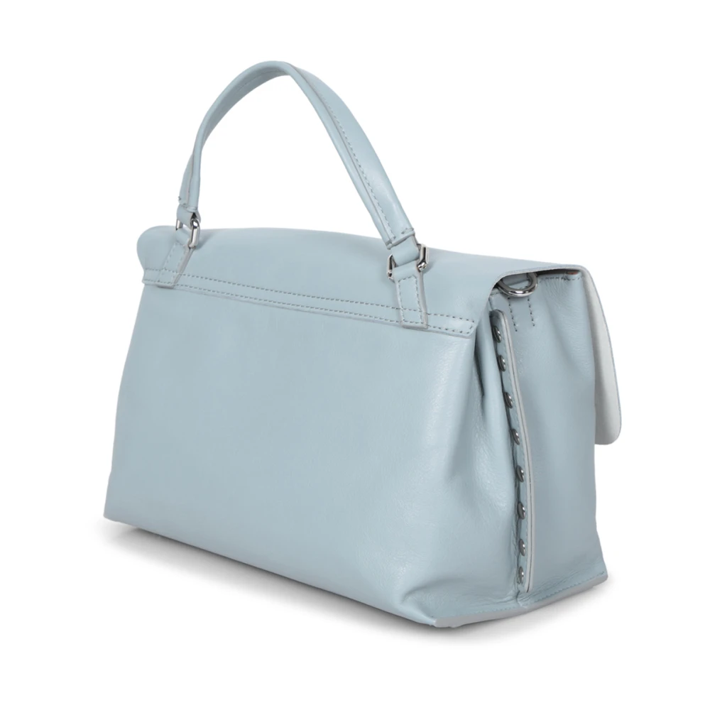 Zanellato Verstelbare leren tas in zacht blauw Blue Dames
