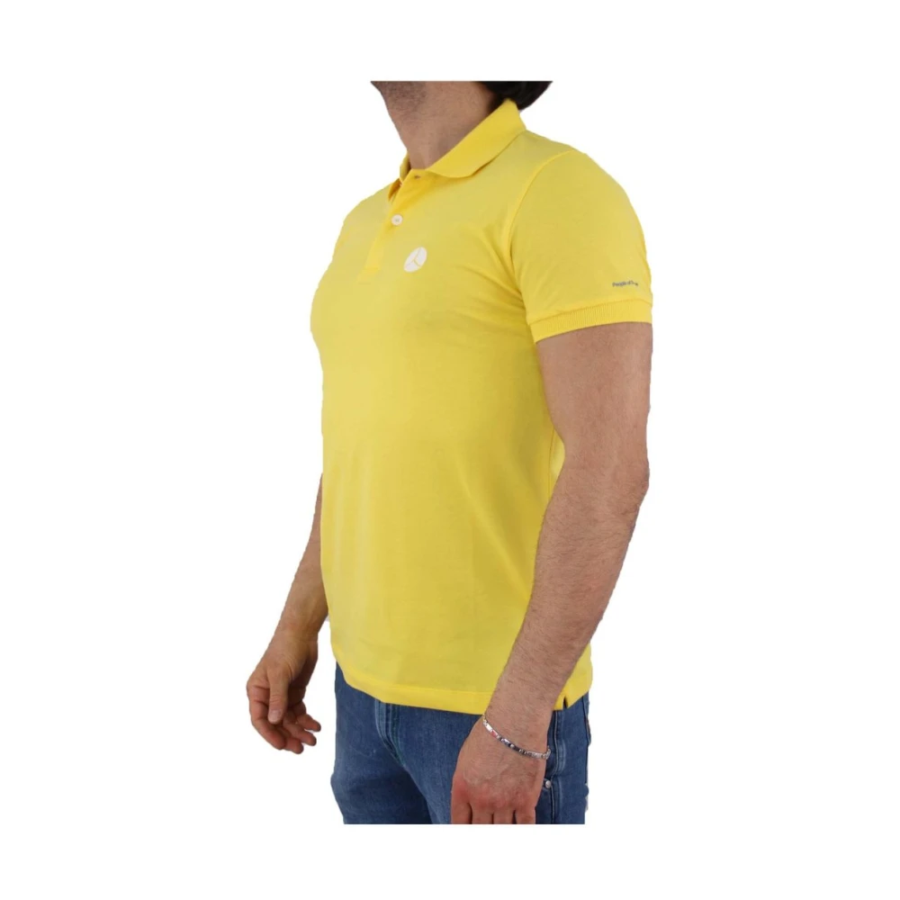 People of Shibuya Polo Korte Mouw Yellow Heren