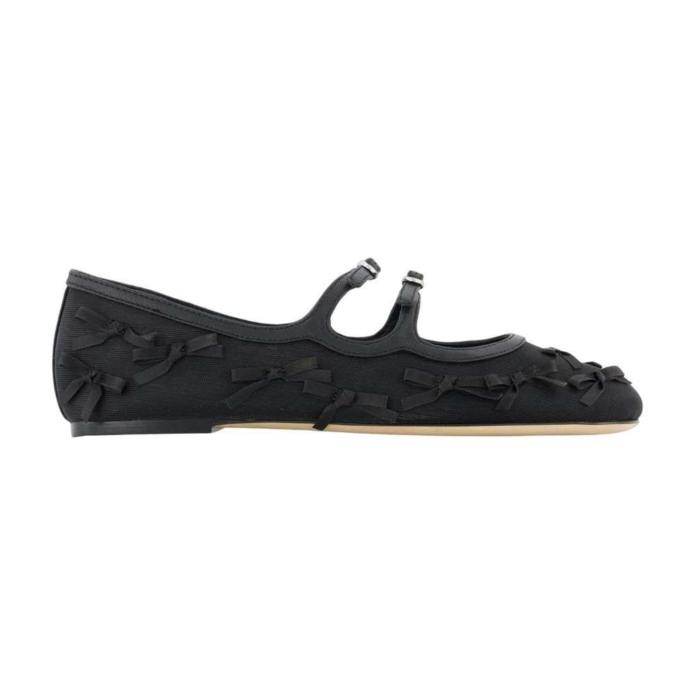Marc Jacobs Women's Black The Bow Mesh Kiki Ballerina - Ballerina Shoes - 6 Uk - Shoes