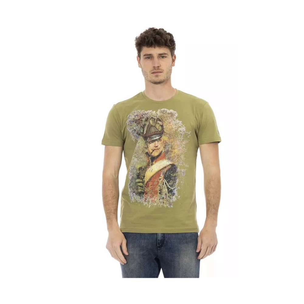 Trussardi Mannelijk Groente Stijlvol Groen T-Shirt Met Korte Mouwen