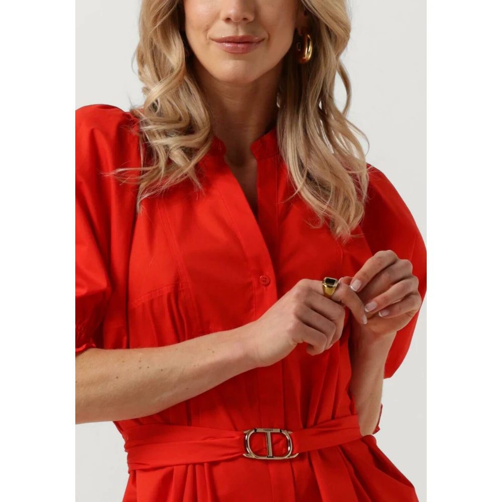 Twinset Rode Zomer Geweven Jurk Red Dames