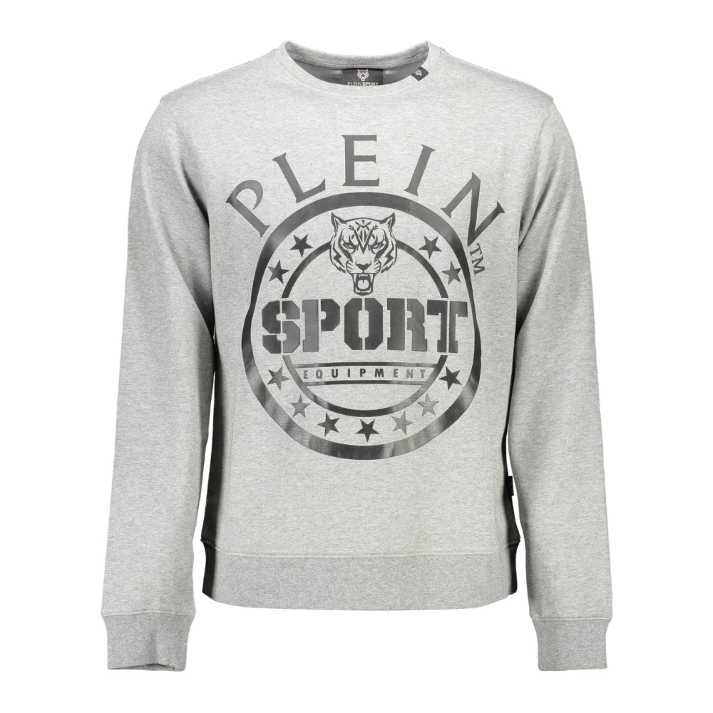 Plein Sport Men's Gray Fips208 Crewneck Sweatshirt - Long Sleeve Training Tops - L - Sport