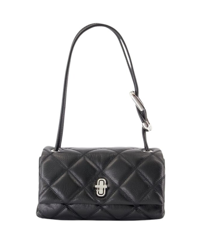 black-leather-dual-chain-shoulder-bag