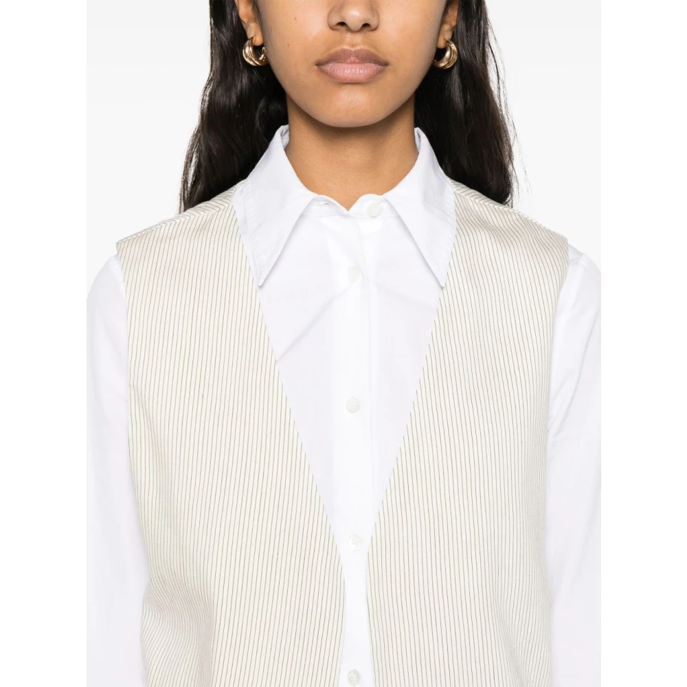 Alysi Witte Open Front Sweater White Dames