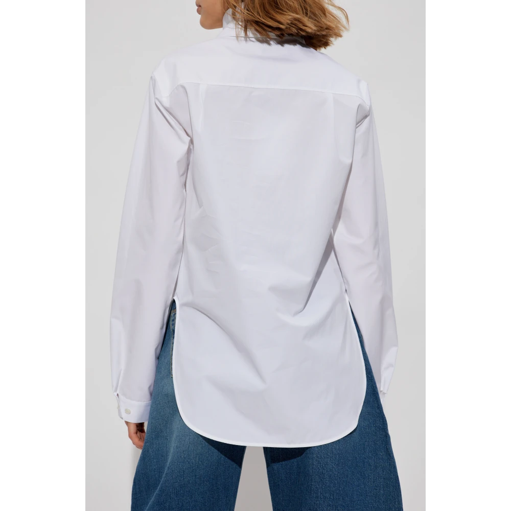 Alaïa Stropdasdetail shirt White Dames