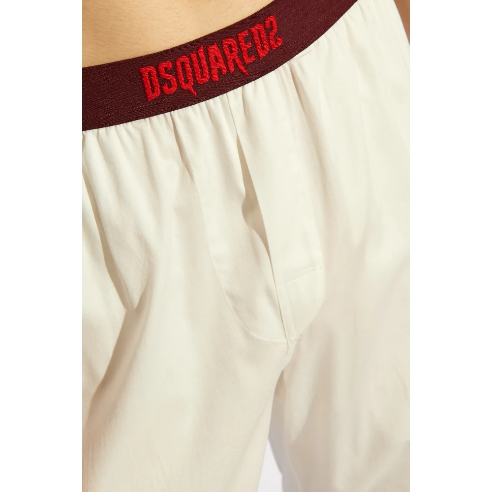 Dsquared2 Pyjamabroek met logo White Heren