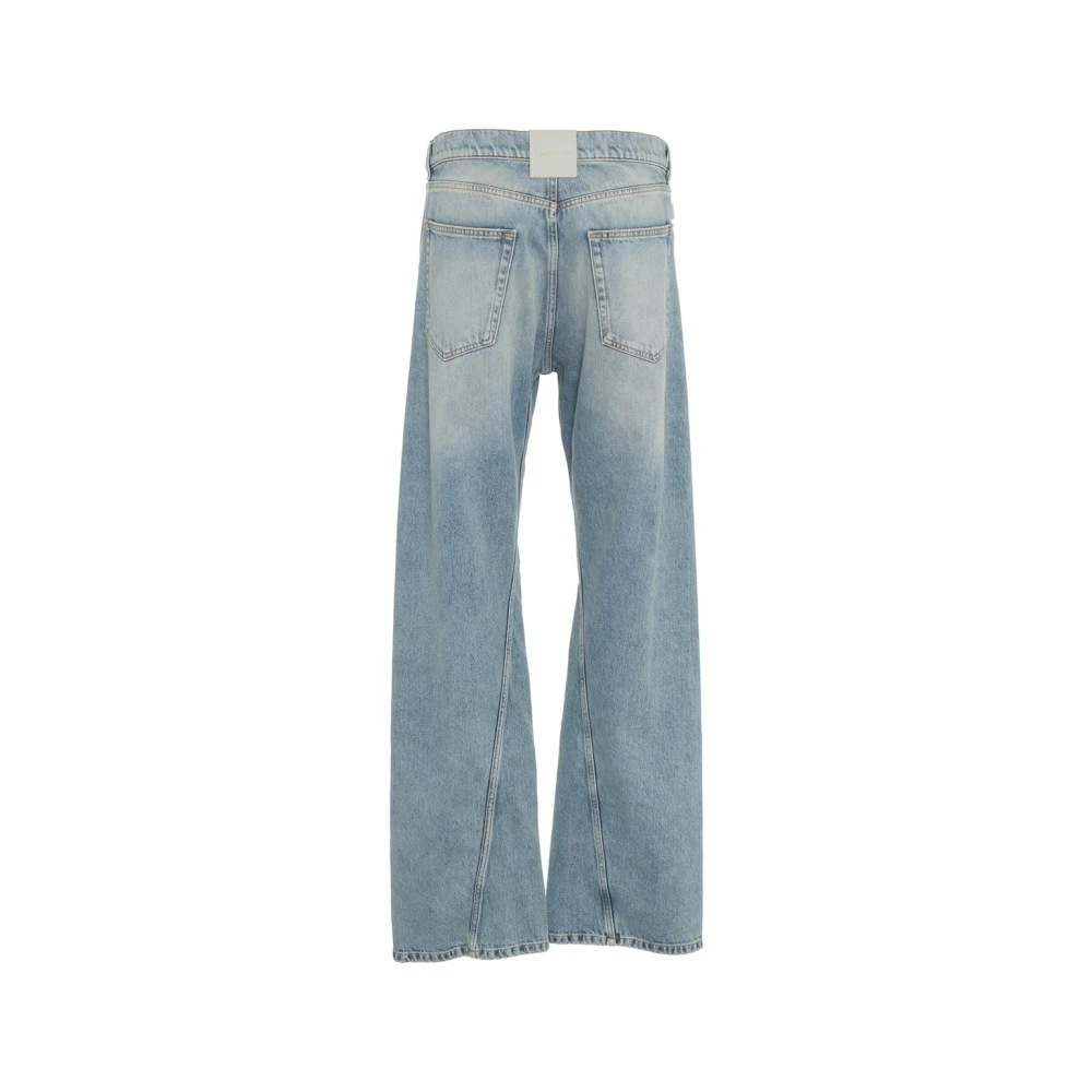 Lanvin Blauwe Loose Fit Wide Leg Jeans Blue Heren