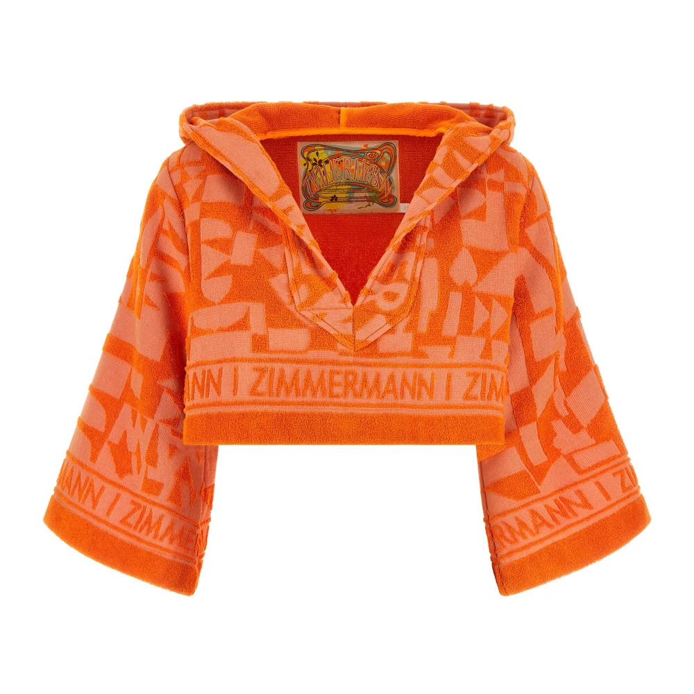 Zimmermann Solstice Jacquard Terry Top - Female - Blouses - Orange - Xs - Blouses & Shirts