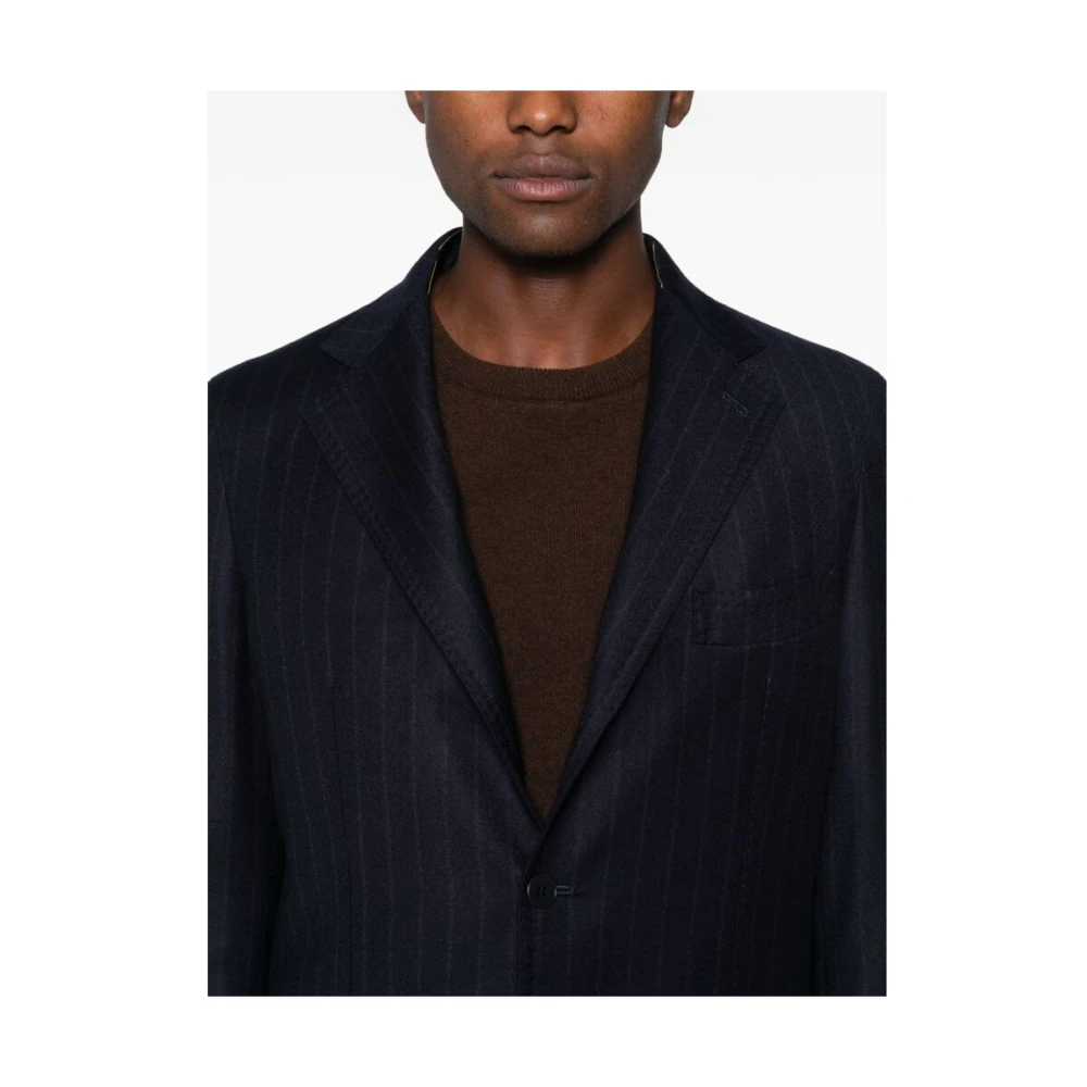 Gabo Napoli Navy Pinstripe Blazer en Broek Set Blue Heren