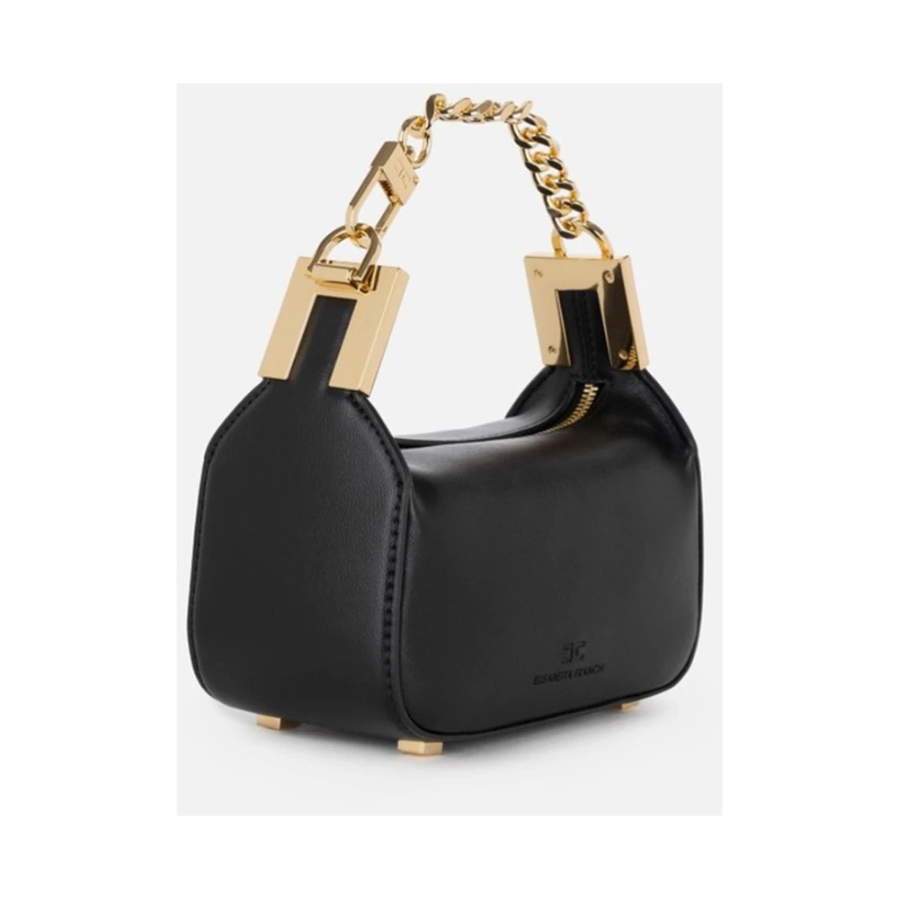 Elisabetta Franchi Zwarte Mini Handtas met Gouden Handvat Black Dames