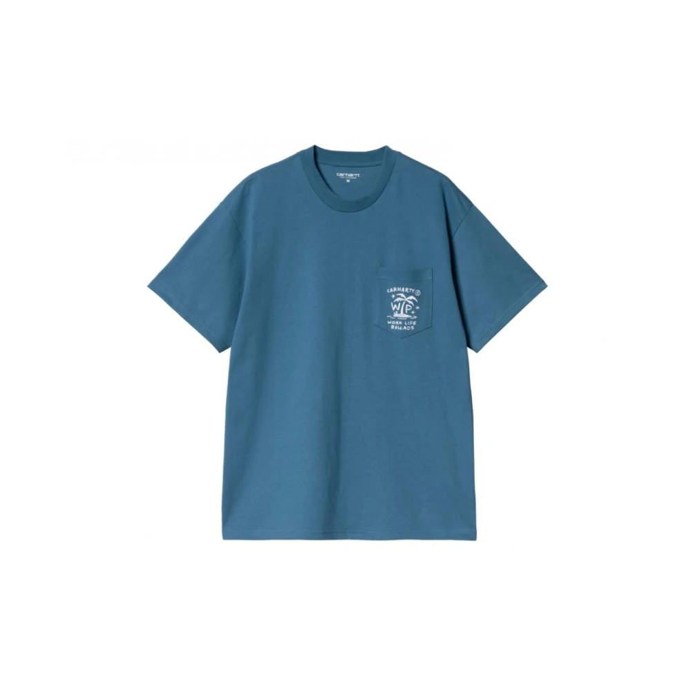Carhartt WIP T-shirt met Fragments Print en Zak Blue Heren