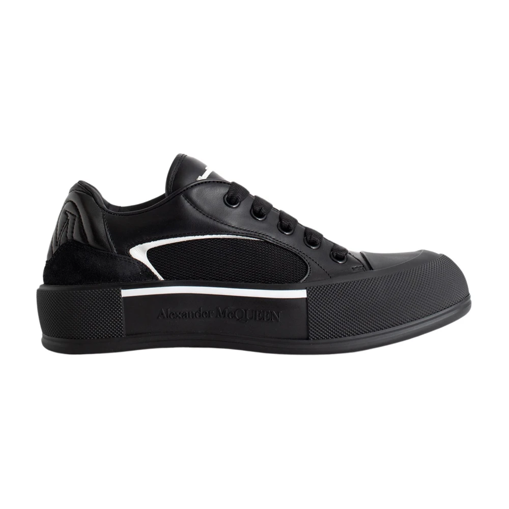 Alexander McQueen Svarta och vita Skate Deck Plimsoll Sneakers Black, Herr
